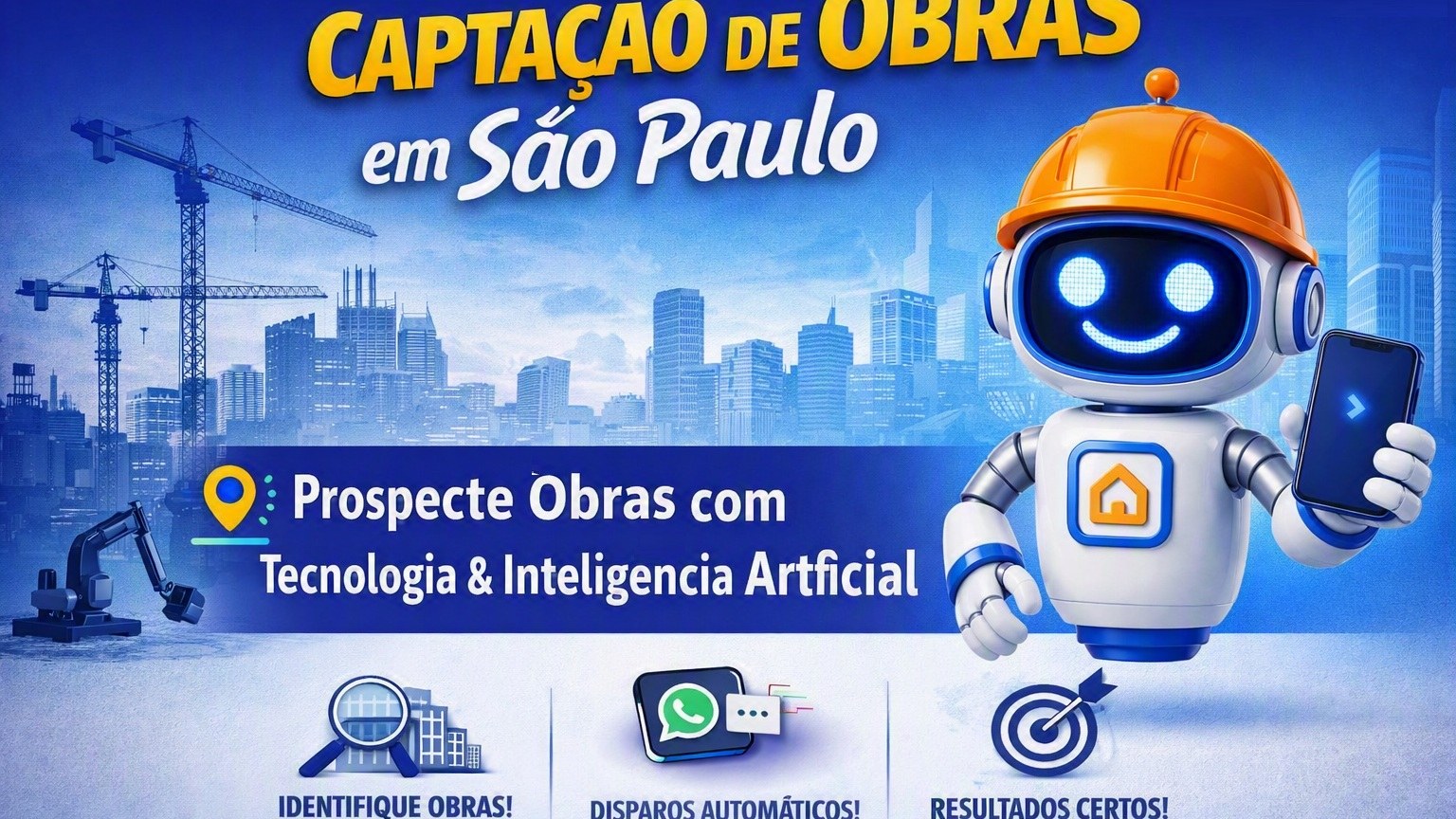 Captacao de obras em SP com Inteligencia artificial e disparos automaticos de msg